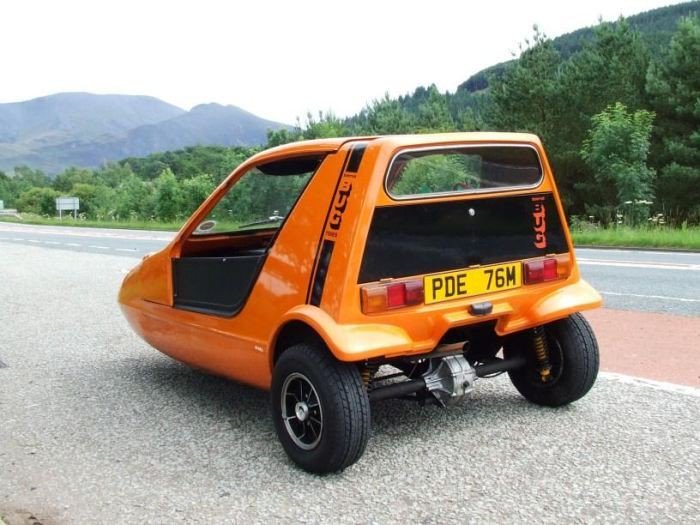 The back end of the #quirky #BondBug, a #1970s #orange #icon