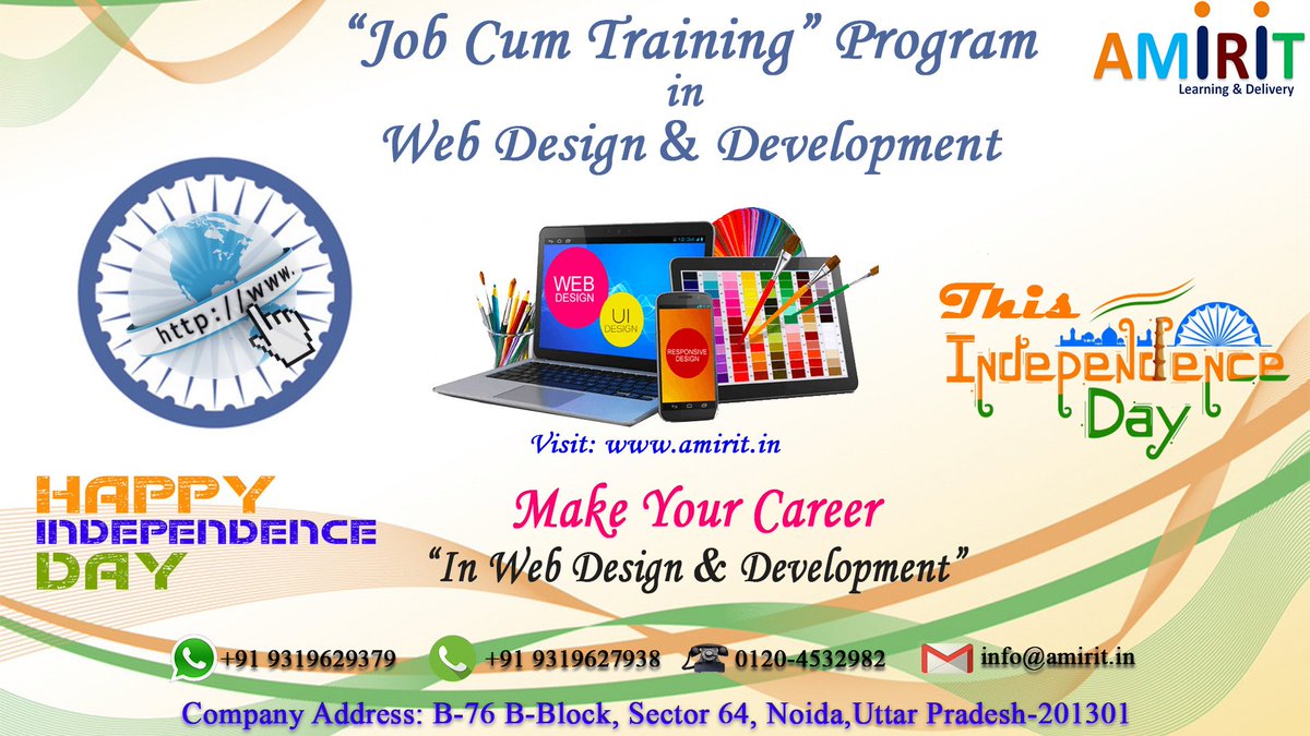Student_Helps's tweet image. Superfast approach to Make Your Professional Career 
                                    with
"Job Cum Training Program" in "Web Design &amp;amp; Development"

For more details Call: 0120-4532982 or +91-9319629379  
Visit our website: amirit.in/web-designing-…