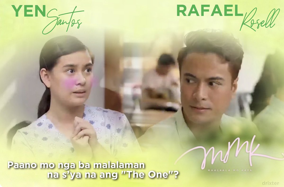 drixsalazar's tweet image. Kapag usapang pag-ibig, paano mo nga ba malalamang s’ya na ang "The One"? 

Abangan sina Yen Santos at Rafael Rosell sa MMK, ngayong August 17 na, 8:30 PM pagkatapos ng TVK Season 4! #MMK2019 #KapamilyaShareNa #RSBScriptedFormat @yenxsantos