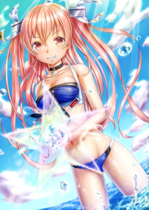 ジョンストンSPLASH! #艦隊これくしょん #艦これ #ジョンストン(艦隊これくしょん) #ジョンストン #水着 #水鉄砲 https://t.co/FbH8oBEJ3o 