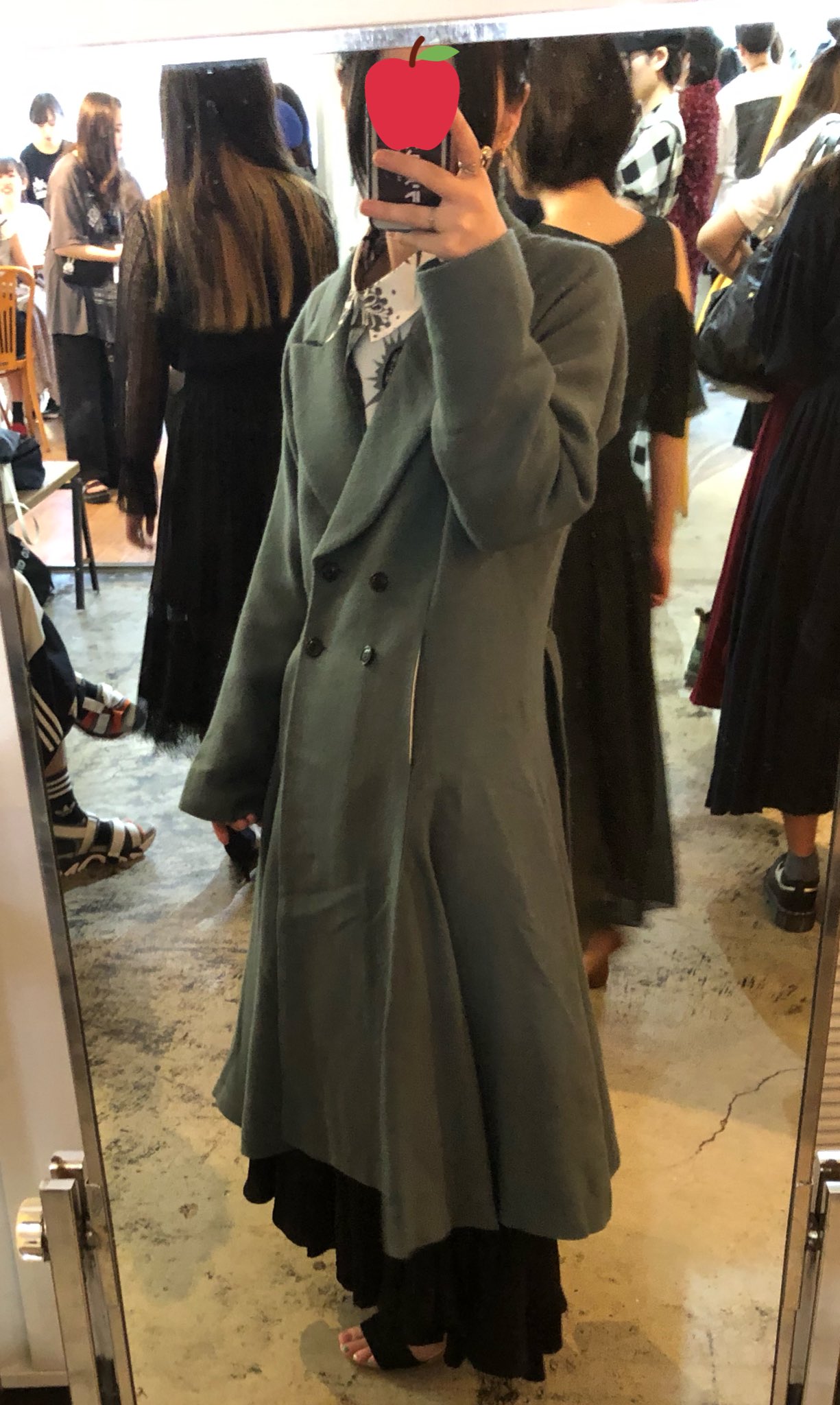 hazama 経年真価の揺らめくコート ターコイズ-