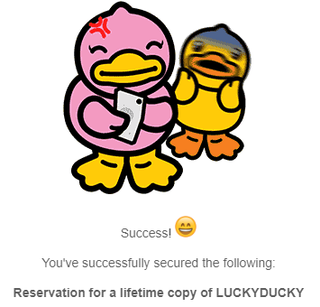 Thank you <a href="/getluckyducky/">LUCKYDUCKY</a>