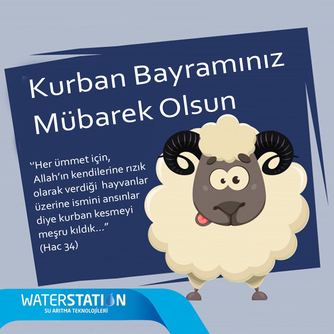 WaterstationTR's tweet photo. Kurban Bayramınızı en içten dileklerimizle kutlar, sağlık, mutluluk ve esenlikler dileriz.#waterstation #netsa #iyibayramlar https://t.co/Q6UetgeyVg