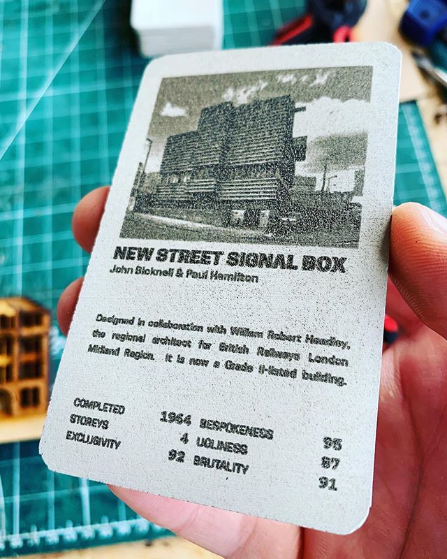 spaceplaystudio's tweet photo. Top Trump - Our New Street Signalbox card laser engraved onto concrete. A proper brutalist top trump card 😁
#brutalism #brutgroup #betonbrut #brutal_architecture #brutalistarchitecture #coolbuildings #brutal_architecture #concretopia #concretearchitecture #concretelove #arc… https://t.co/Y6BuId8BfE
