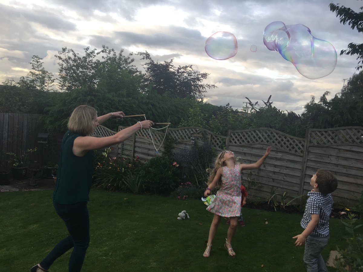 TraineeLetting's tweet photo. thecsp: RT icpc_info: Making giant bubbles is much more active than it looks, it involves a lot of running around the garden for the grown ups and kids, it’s also addictive! Here’s Physio Jenny yesterday, showing how it’s done #AHPsActive #weactivechalle… https://t.co/aevZzR7qhC