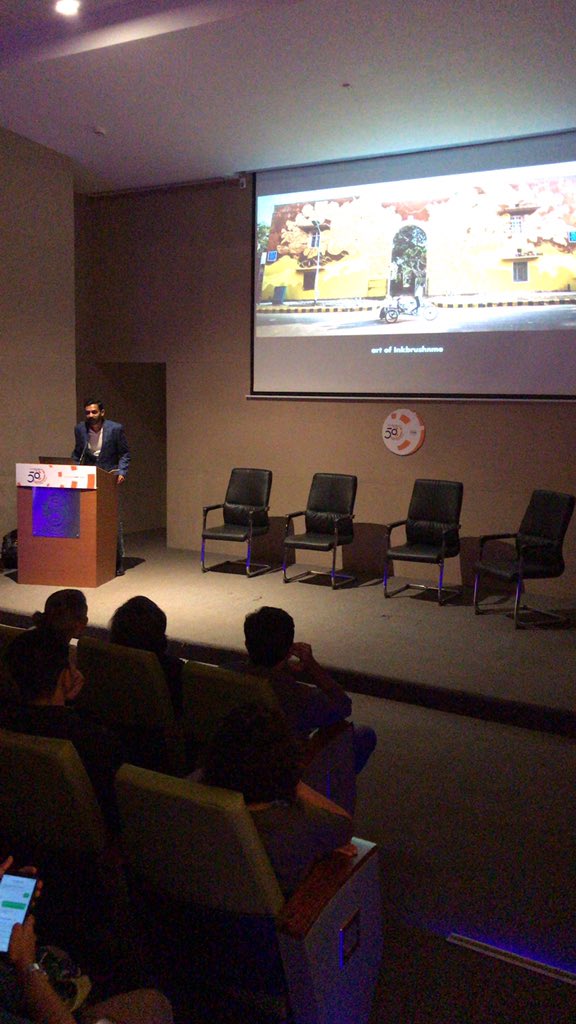 Harshvarshan Kadam <a href="/inkbrushnme/">Harshvardhan Kadam</a> talking about his process of storytelling through murals. #design #art #idcalumni #wallmurals <a href="/ADIPune/">ADIPune</a>