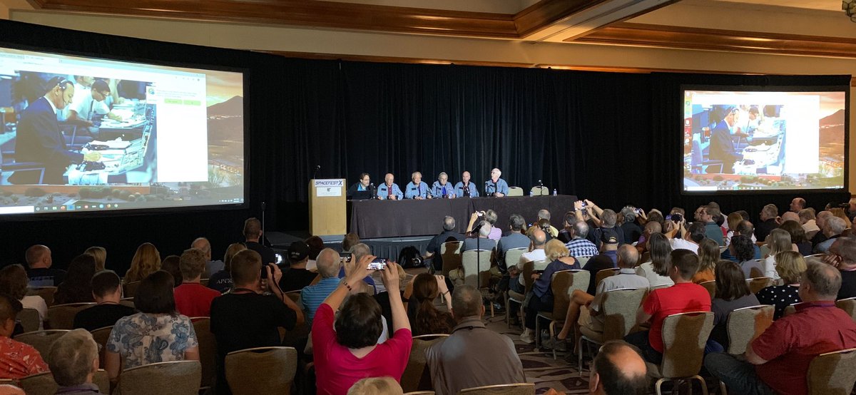 NickWeirShowbiz's tweet photo. Iβm at a special conference focused on All-things-Space, Aerospace Engineering, Space History and #Astronauts. Also, a very special collection of original #Mercury #Gemini #Apollo #FlightControllers. I met with them all, and they shared important details for our next #EscapeRoom! https://t.co/FMEkOByFjI