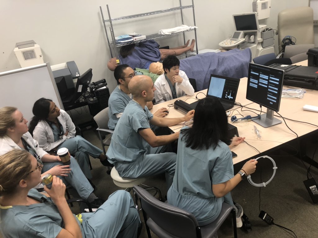 Kaiser #VISLA subinterns, interns, residents and fellows practicing “up and over” access for a #CLI #PAD case on a <a href="/Mentice/">Mentice</a> during morning conference. #IAmIR @sirrfs <a href="/SIRspecialists/">Society of Interventional Radiology</a> <a href="/VISLAMDSCAIP/">GVATAKEN</a> <a href="/MatthewCzarTaon/">Matthew Czar Taon, MD, RPVI, WCC, CIIP</a> <a href="/ABhattMD/">Alok Bhatt</a> <a href="/quienlam/">Ken Lam</a> <a href="/AeshaPatel_1225/">Aesha Patel</a>