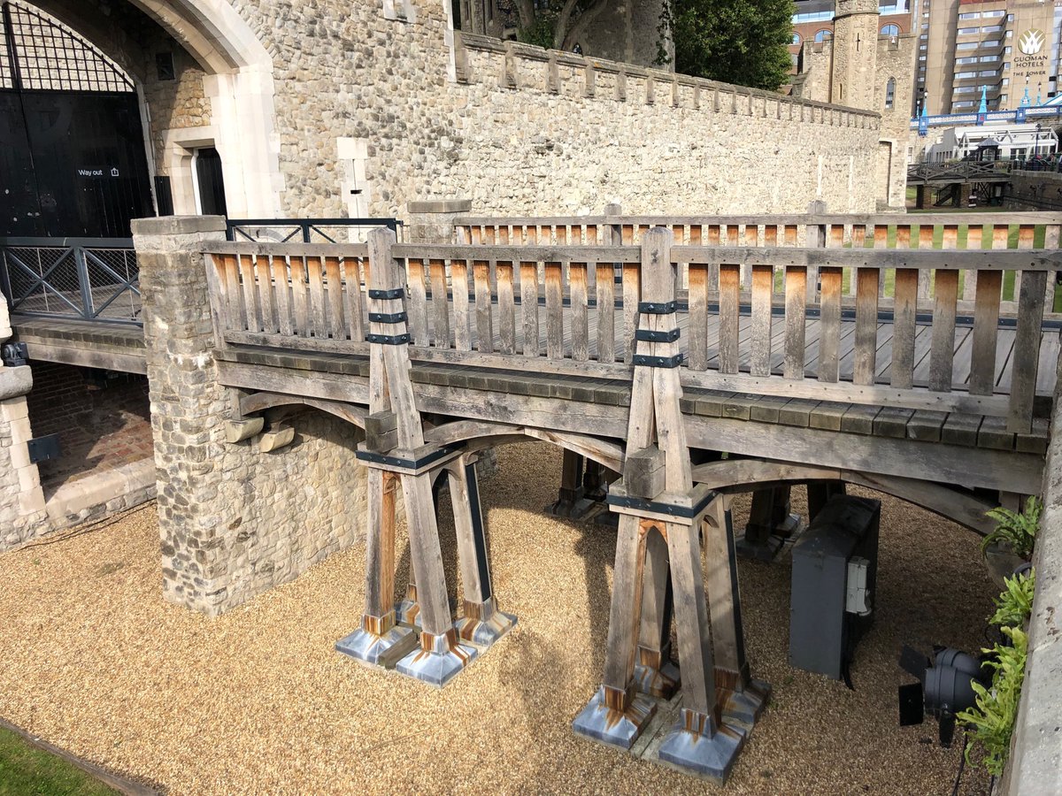 Tower of London English oak drawbridge ageing well. Probably not getting a re-order for a few hundred years.