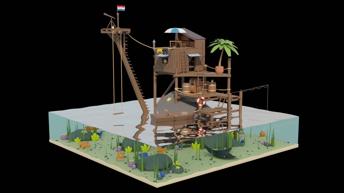 _JB_Gameplay's tweet photo. My latest Artwork made with Blender & Grant Abbit tutorial, what ya think!
Check out Grant Abbits channel here!
https://t.co/Qsehu8bAP3
#Blender #Art #3D #Lowpoly #seashack https://t.co/saS0IElrjQ