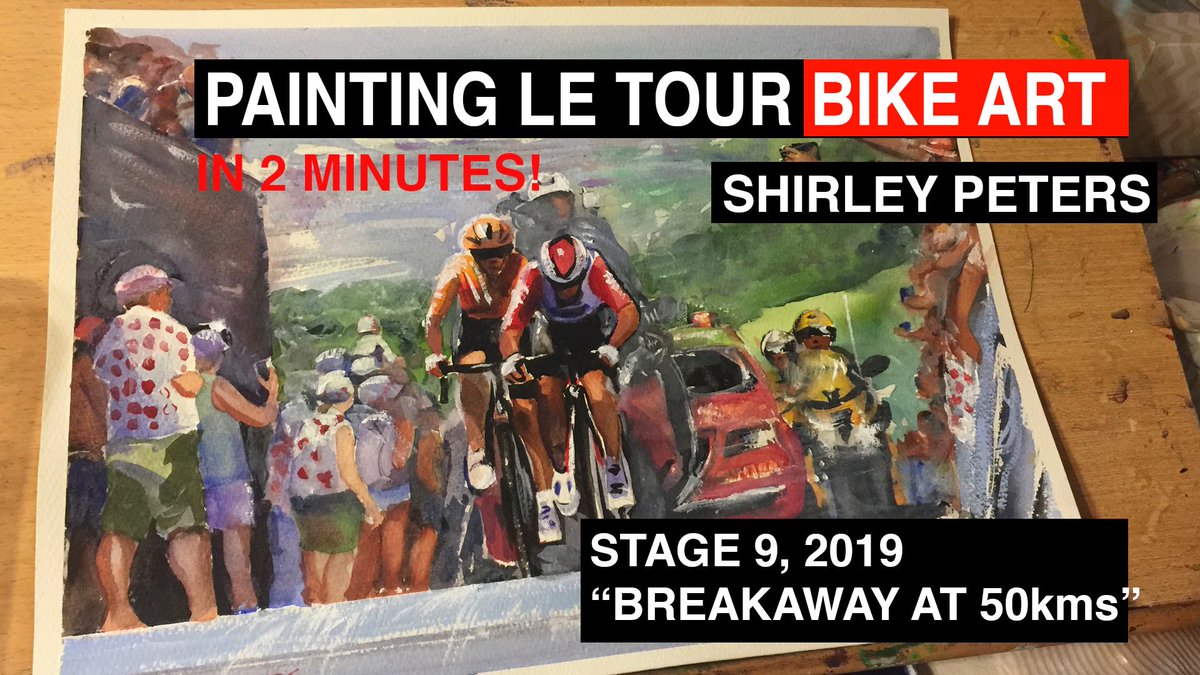 ShirleyPeters's tweet photo. 2 minute painting video of Alessandro de Marchi and Thomas de Gendt from Stage 9 on Youtube.
#sbstdf #tdf2019 #tdf #couchpeloton #letour #tourart #watercolor #art #tdfwithdrawal #artforsale #miketomalaris
#cccteam #LTSTeam
https://t.co/WPKvEcMEUm https://t.co/X0RQcVm5AU