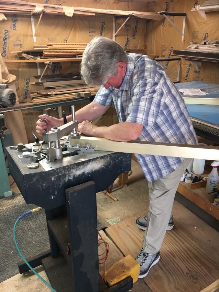 PictureHouseGal's tweet photo. Good morning! Our owner, Bob Griffin is working to join this frame! #artoftheday #happybirthday #art #creative #cltartgallery #clt5 #fineart #fineartgallery #paintings #charlottemagazine #cltobserver #framing #charlotteagenda #creative #beautiful #artnewsmag #artnews https://t.co/BIQ9MGFOoe