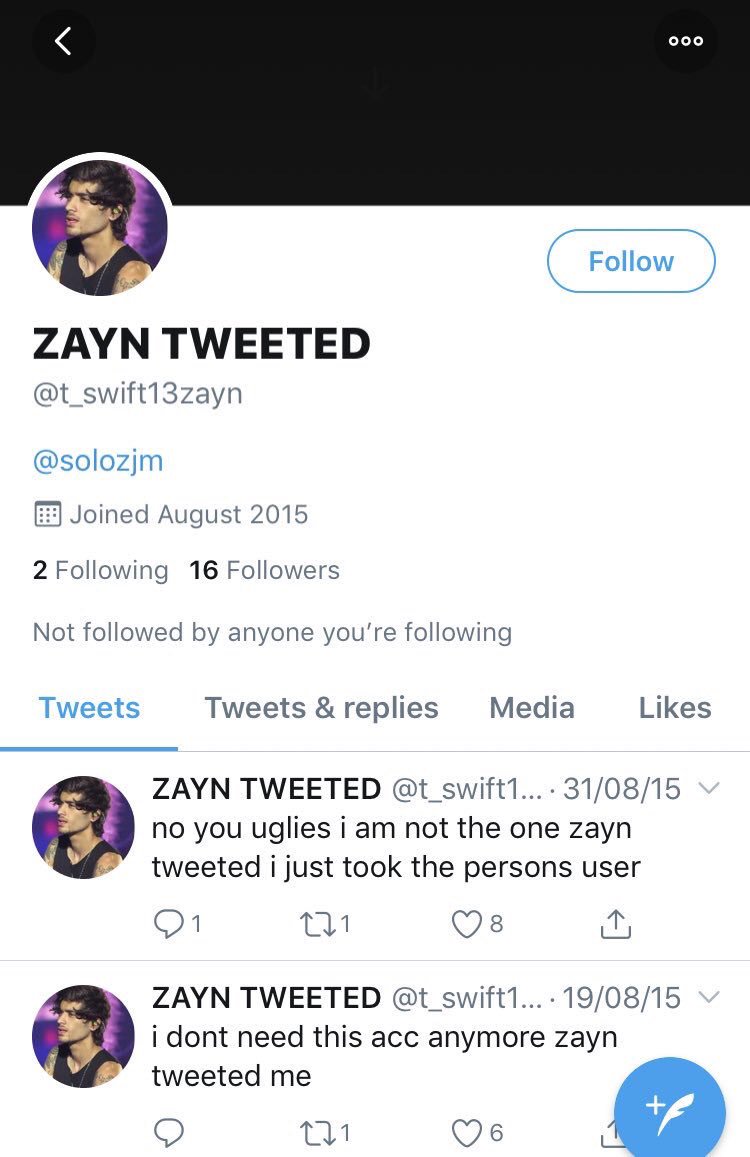 “ no you uglies i am not the one zayn tweeted i just took the persons user “ ATLEAST THEY WERE HONEST KCJXK