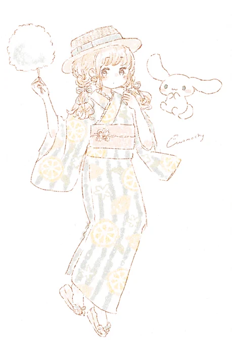 シナモンとプリン × 浴衣 ? 
