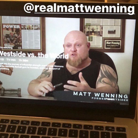 RealMattWenning's tweet photo. Go and watch the documentary on Netflix (westside vs. the world) Iβm in there quite a bit and will give you a glimpse of my life from 2000-2008!!! https://t.co/RO6FjtsOwi #wenning #conjugate #westside #louiesimmons #powerlifting #squats #boxsquats #deadlβ¦ https://t.co/L9ol1ST5pe https://t.co/GKAMNjKOO8