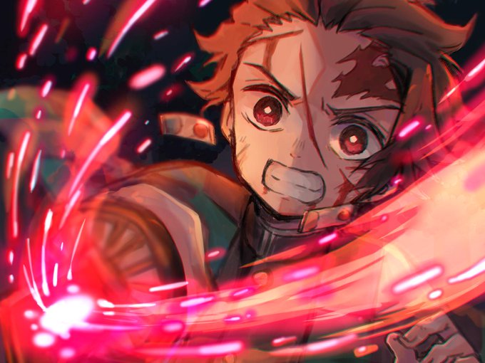 飴色みそさんがTwitterに投稿した竈門炭治郎(鬼滅の刃)のイラスト。