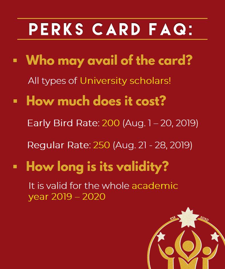 uapsabio's tweet photo. To answer some of the Frequently Asked Questions (FAQ) regarding the Perks Card, we made a FAQ series for you!

#SAB10
#Possumus https://t.co/SgbwBnPqgR