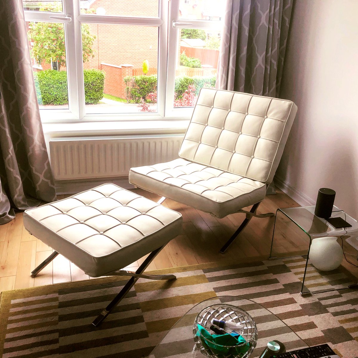 AntiqueDust's tweet image. Our new acquisition for @AntiqueDust towers. #barcelonachair and footstool #facebookmarketplace win, £100 bargain