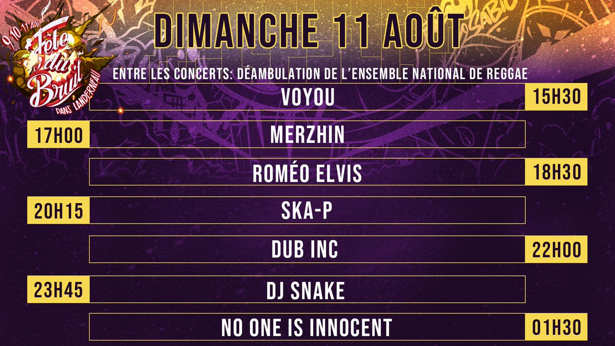 fetedubruit's tweet photo. #FDBLanderneau [Dimanche complet - pas de vente sur place]
Go go go > 3e journée !!! Ouverture imminente !
Check bien les horaires et penses à arriver en avance ⤵ https://t.co/9fzQpQ2UKz