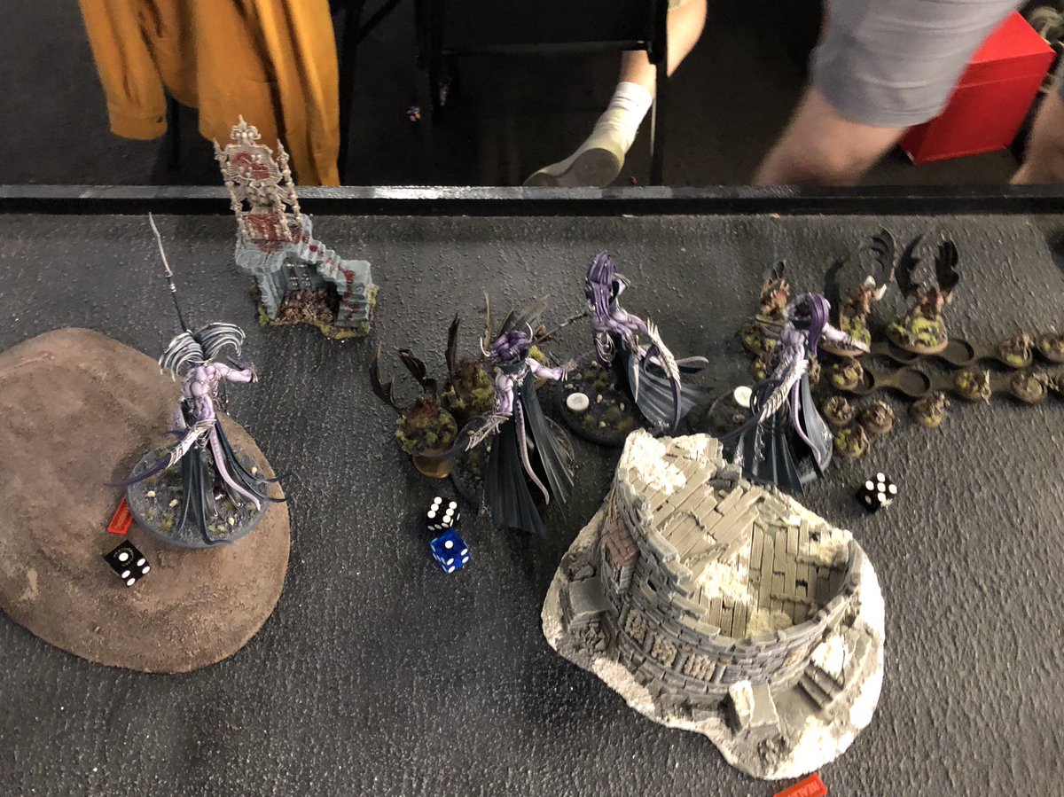 BenJohnson0013's tweet photo. Super fast game vs @firebornminis took the chance to win or lose turn one with a wealth of command points to burn. The Keepers all got in and did the work. #Blackout19 #Slaanesh #AoS https://t.co/gB0VfwWg6j