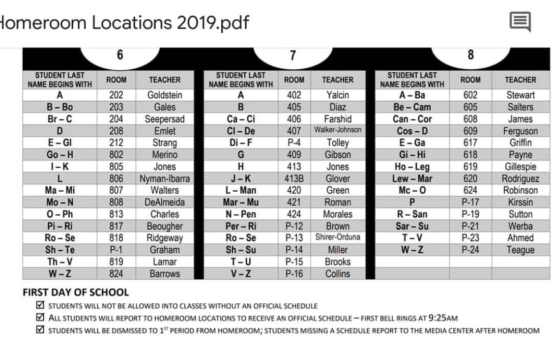COLMSPTSA's tweet photo. Where to go when you get to school tomorrow! https://t.co/ZVvHevEtwY