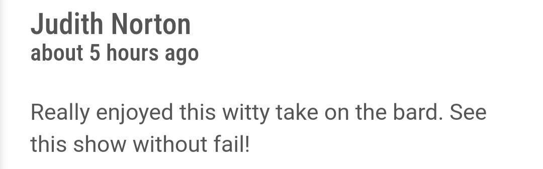 Some more kind words from our lovely audiences. Just six more chances to see this 'hidden gem' - don't miss out! 💎 #EdFringe #MakeYourFringe