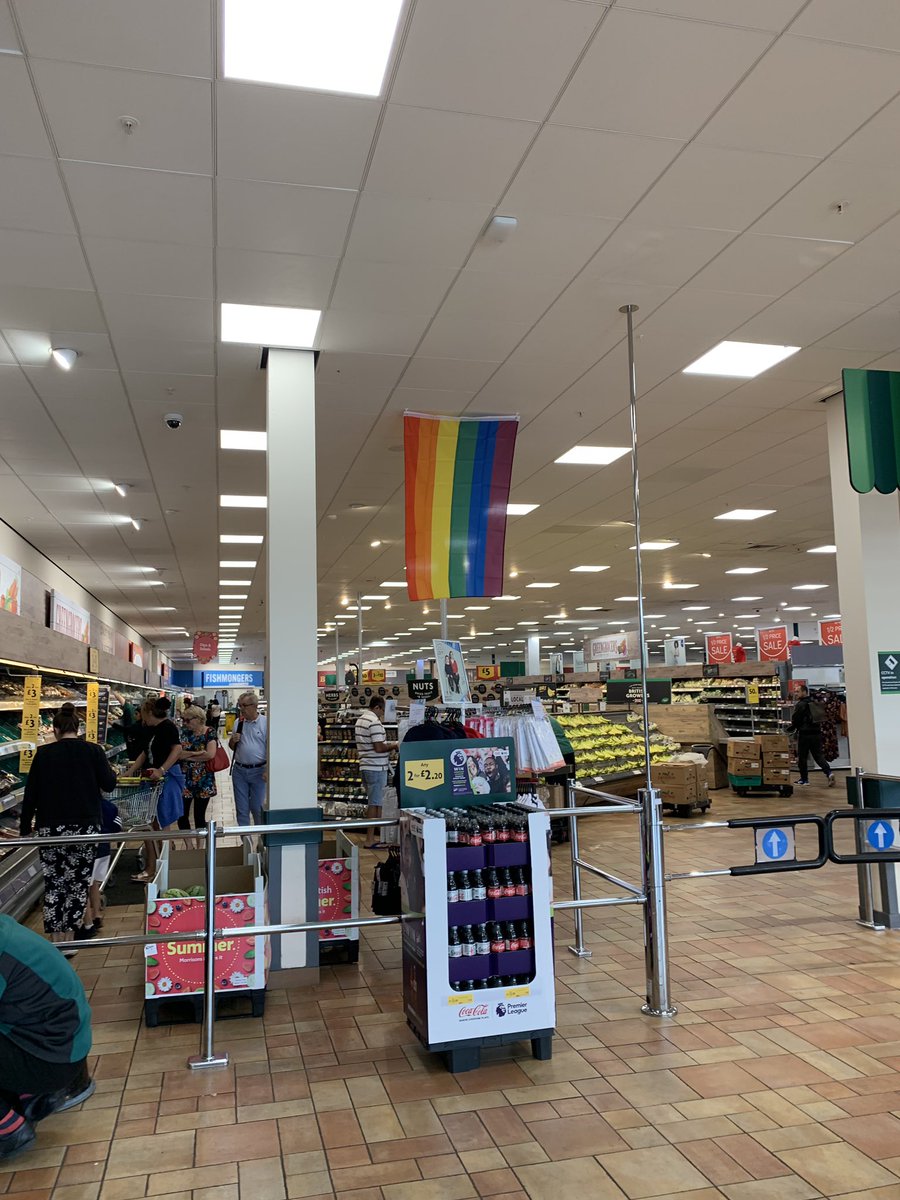 Abi20047's tweet photo. Love the #Pride  flag up at @Morrisons #woking https://t.co/tgH0iE6GLo
