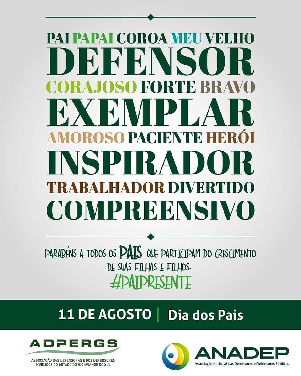 ADPERGS's tweet photo. #DiadosPais
#PaternidadeConsciente
#PaiPresente https://t.co/RcrcIAljVO