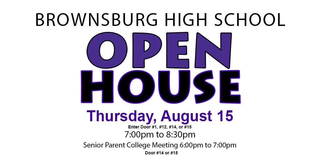 Brownsburg_CSC's tweet photo. Thursday 8/15, Team 2020 families are invited to hear important information on the college admissions process at 6pm.  All BHS families are then invited to BHS Open House at 7pm.  Look for more details in a Monday email from BHS. https://t.co/7bVs5N9vRR