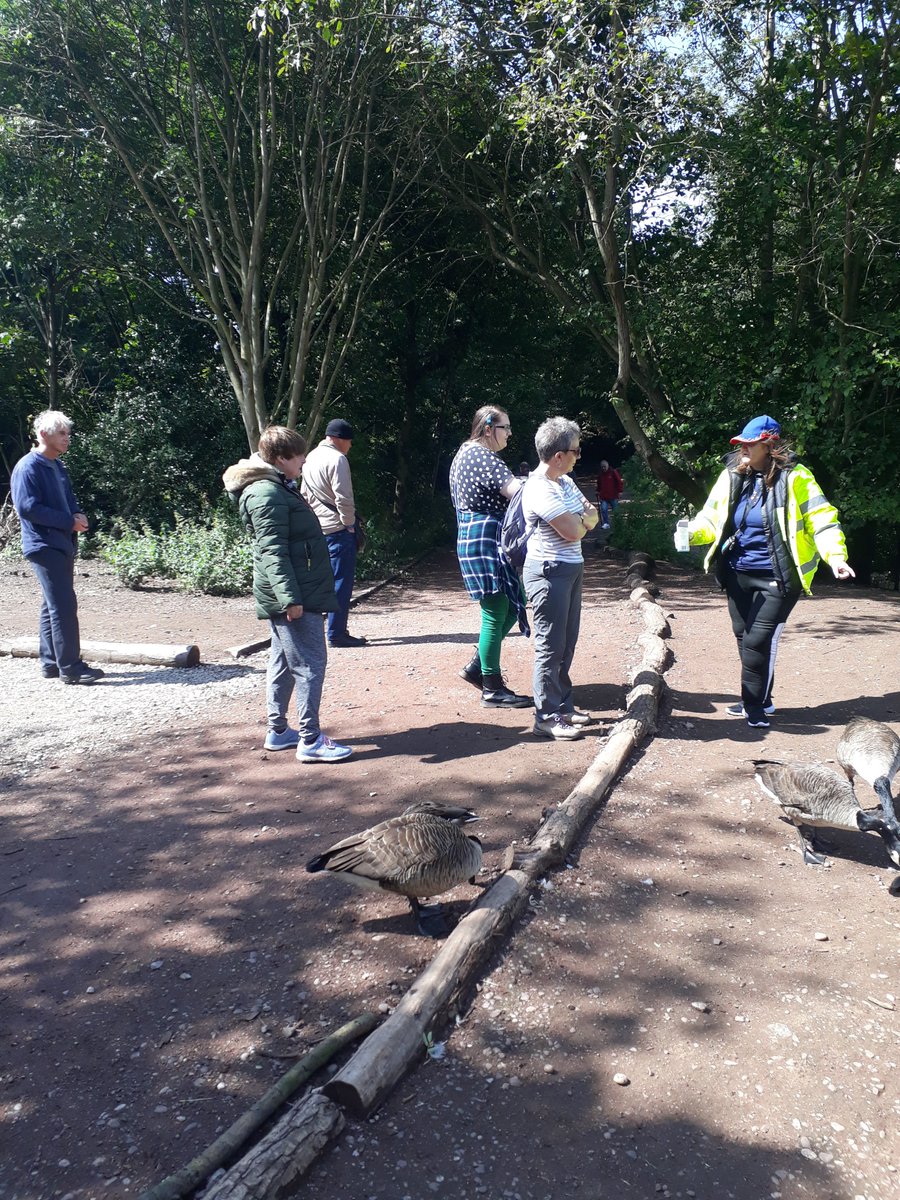 beaudesertcare's tweet photo. Friday, we managed to dodge the rain and enjoyed the glorious sunshine whilst visiting The Wolseley Centre at The Staffordshire Wildlife Trust. Our B.E.A.T team particularly enjoyed engaging with the nature around us and the ducks and geese were thankful too! https://t.co/S4rMlqGNAw