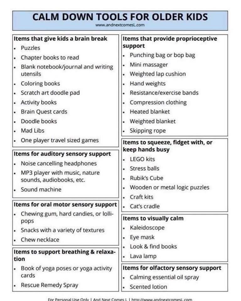 Zones Of Regulation Chart