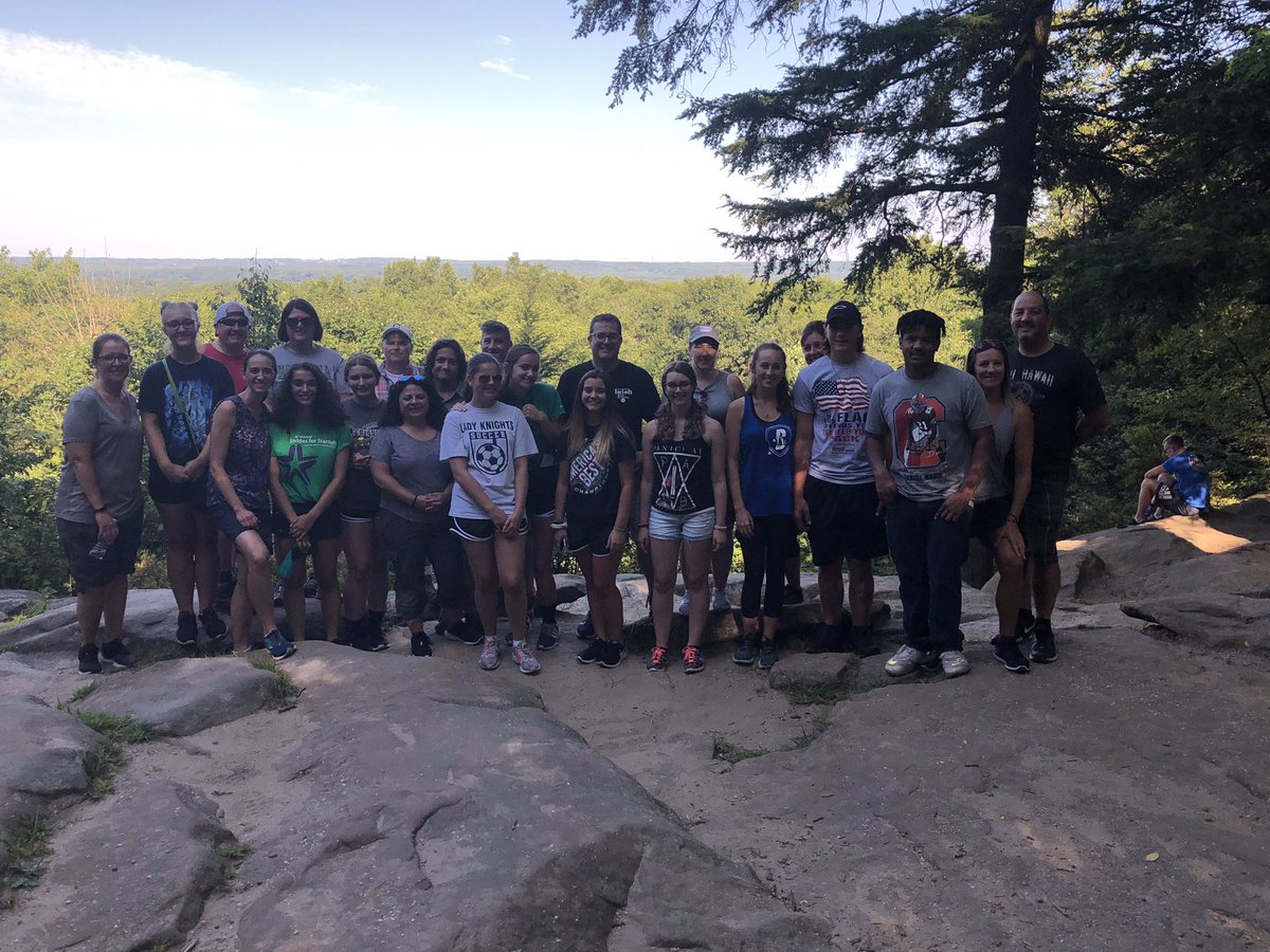 NHS Galapagos Gang out for a morning hike in CVNP. Wonderful, adventurous students and parents! 237 days to travel. #nordoniarocks #nhstravel