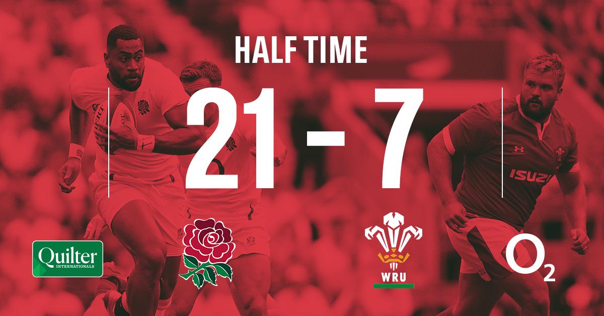 EnglandRugby's tweet photo. It's half time at Twickenham 🌹 https://t.co/5jyNH3JS6X