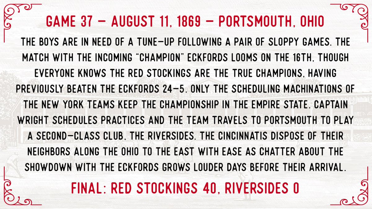 The Cincinnatis prepare for their rematch with the Eckfords. #BornToBaseball