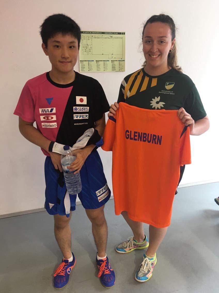 GlenburnTTClub's tweet photo. Yesterday @emmaludlow13 was practising at the High Performance Centre in Portugal and was fortunate to watch Tomokazu Harimoto playing - before getting a photo opportunity! https://t.co/6GwyPZBv1k