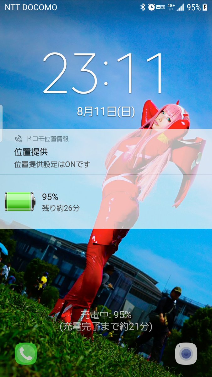 Takahiro 5 1コスホリ来てね スマホ新しくなったからロック画面の壁紙を昨日撮っためろんさんのゼロツーにしてみた 壁紙にピッタリ この壁紙カッチョいいよ C96コスプレ C96コス コミケ C96 七星めろん ゼロツー ダリフラ