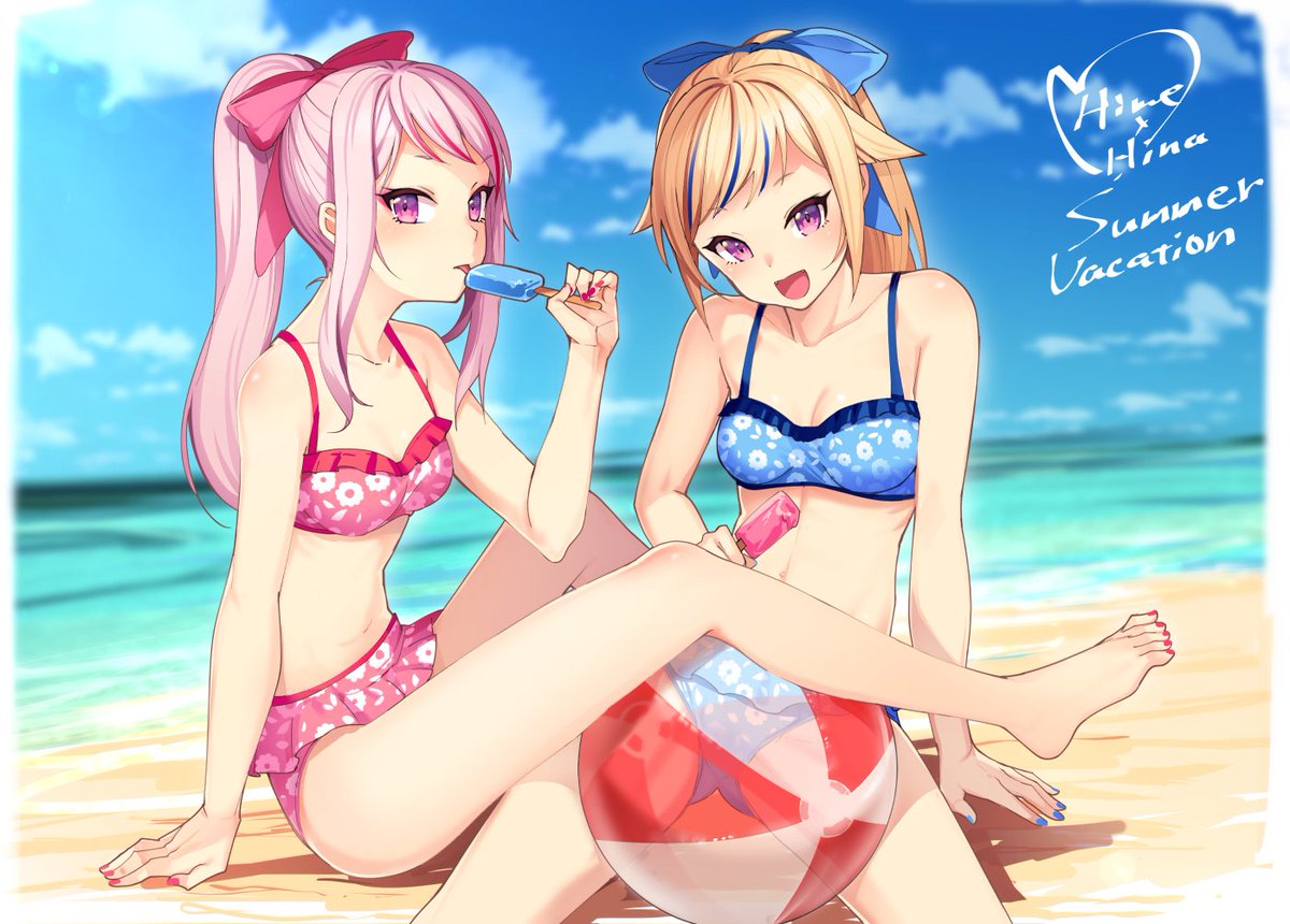 水着ヒメヒナ描きました ヒメヒナアート 田中ヒメ 鈴木ヒナ 大上のイラスト 水着ヒメヒナ描きました ヒメヒナアート 田中ヒメ 鈴木ヒナ 大上のイラスト
