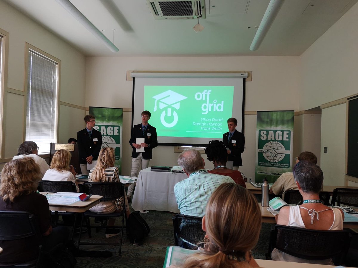 Off Grid presenting to Sage World Cup judges in Californua. The team did Ireland proud! Congrats guys!