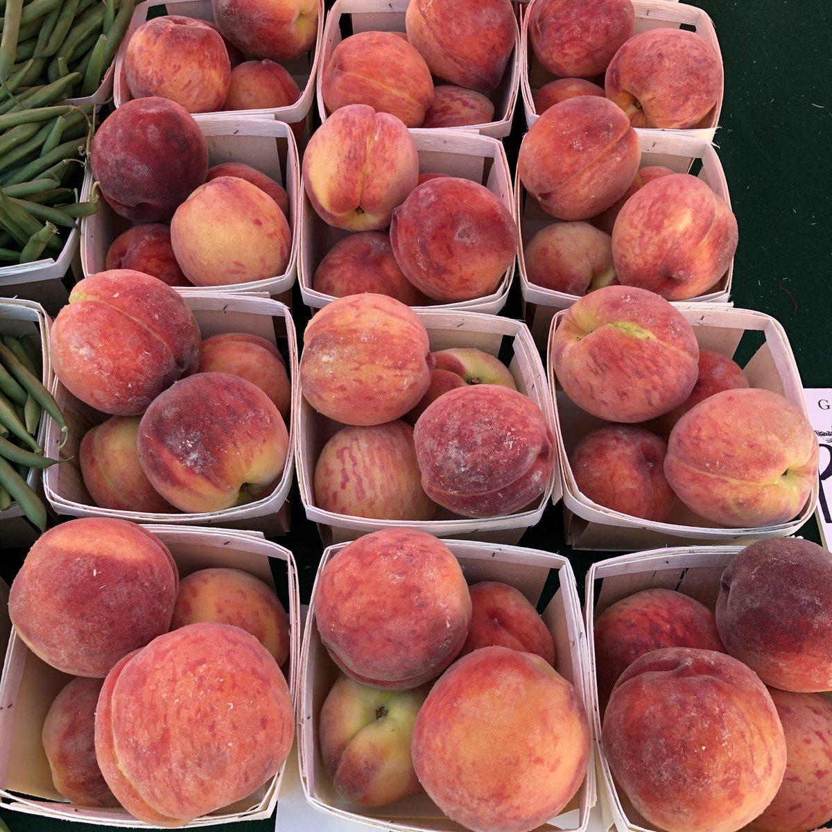 All your late summer favorites are here today! Apples, peaches, eggplant, corn, and melons. Come on down to First Street, the Market is open until 2pm!