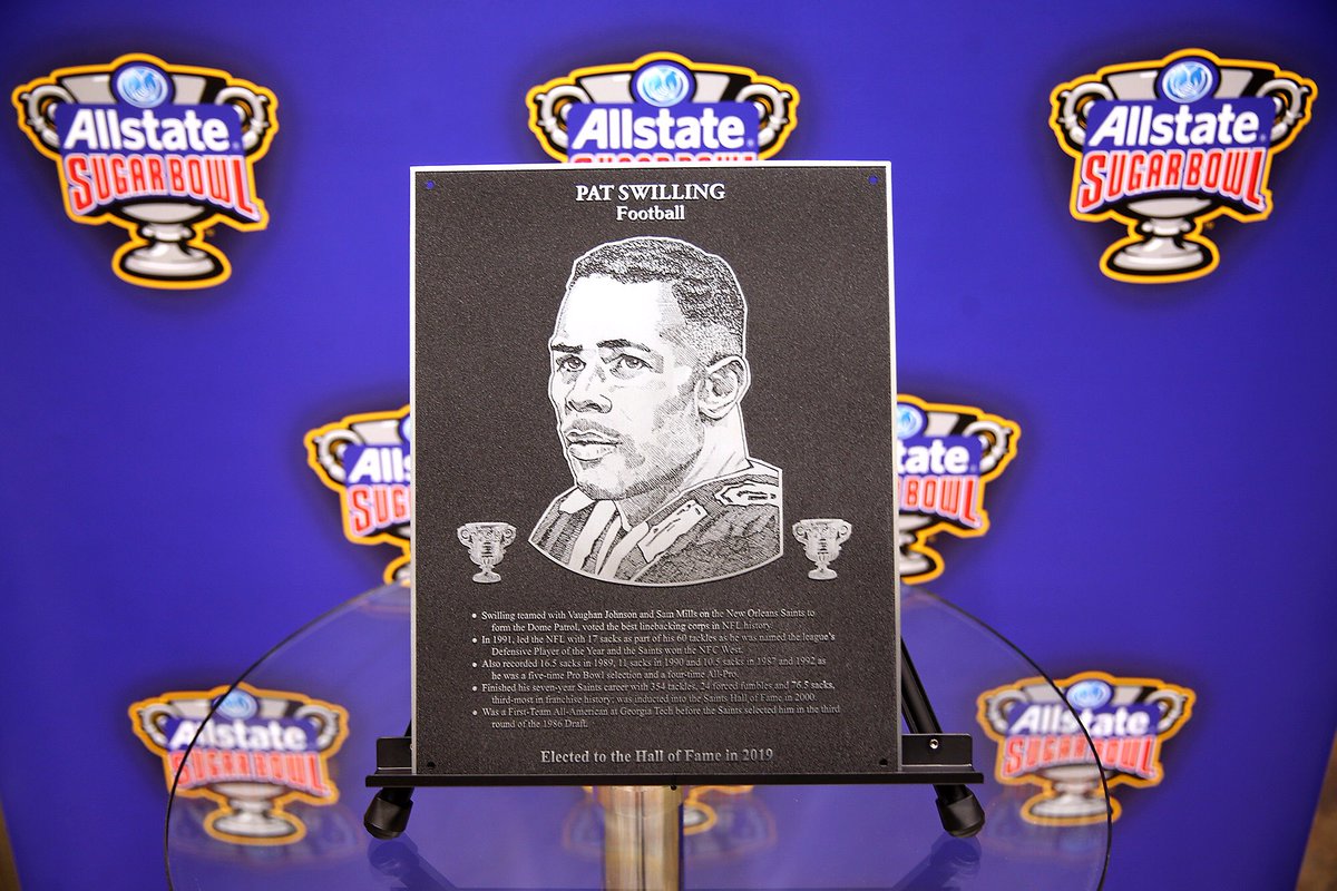 SaintsLegends's tweet photo. Congrats to #Saints Great Pat Swilling on being elected to the Allstate Sugar Bowl Greater New Orleans Hall of Fame! 

Photos: https://t.co/mijdyLBx8m

#DomePatrol https://t.co/HwXyeWgFyj