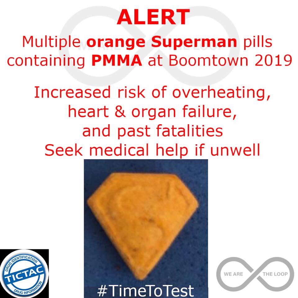 WeAreTheLoopUK's tweet image. #LoopAlert orange Superman update: we are receiving reports of @BoomtownFair onsite dealers selling bright yellow/orange MDMA powder suspected to be ground up Superman pills - be careful &amp;amp; seek medical help if unwell. #StartLowGoSlow