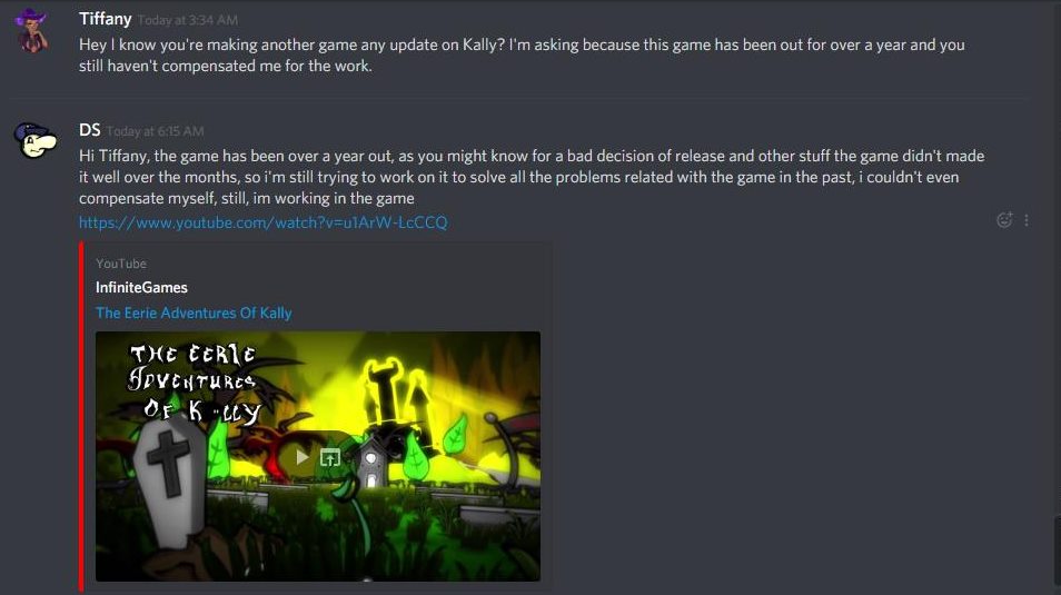TiffanyWitcher's tweet photo. Hey guys regardless if your game sold or not you are obligated to pay the people that did the work for you. I voiced this game awhile ago when I first started out it's been on steam since 2018. It's the principle especially now they are making another game. https://t.co/w3YZcx081x
