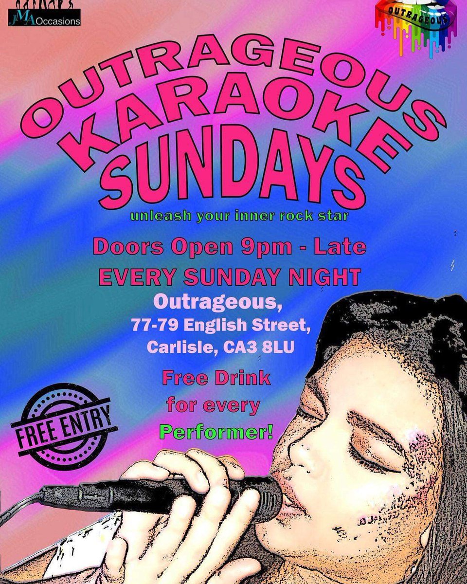 outrageous72's tweet image. We now open sundays!!!
Come on down and let's hear those singing voices 🤩
Doors open from 9pm 😘
See you at the bar 🍻🍻