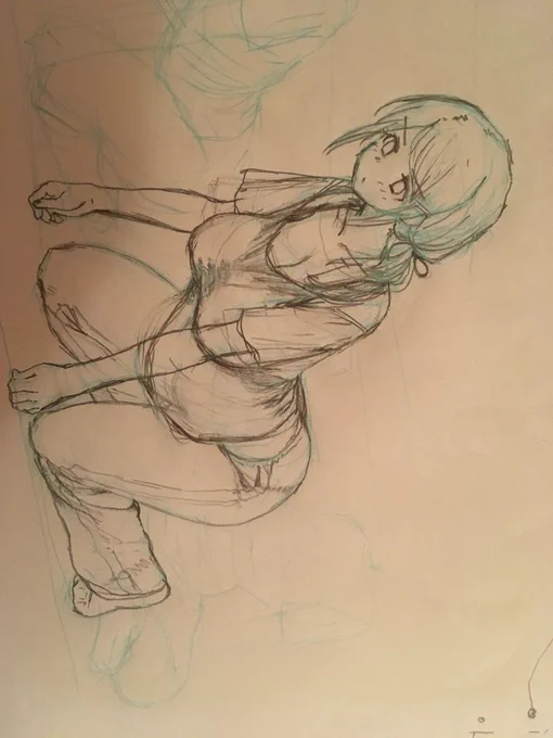 ホテルで描いてる 
