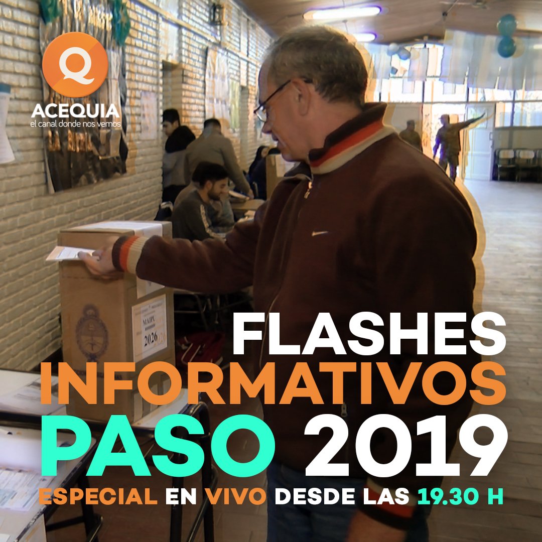 Toda la información de las P.A.S.O en un solo lugar!
No te lo pierdas, HOY, especial en VIVO!
Canal 29.1 TDA - acequia.tv
🗳️🇦🇷🗳️🇦🇷🗳️🇦🇷🗳️🇦🇷🗳️
