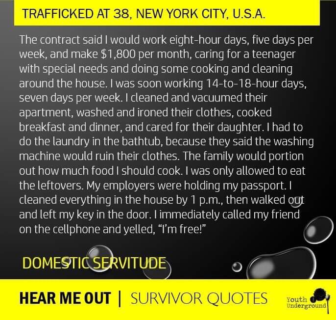 youthUNDG's tweet image. Sundays are devoted to #HumanTrafficking survivors. Throughout August, we’ll be posting #quotes from the stories they have shared with us since we started our #HearMeOut #SundaySeries. ⁣

Full stories via Instagram. 

#EndHumanTrafficking