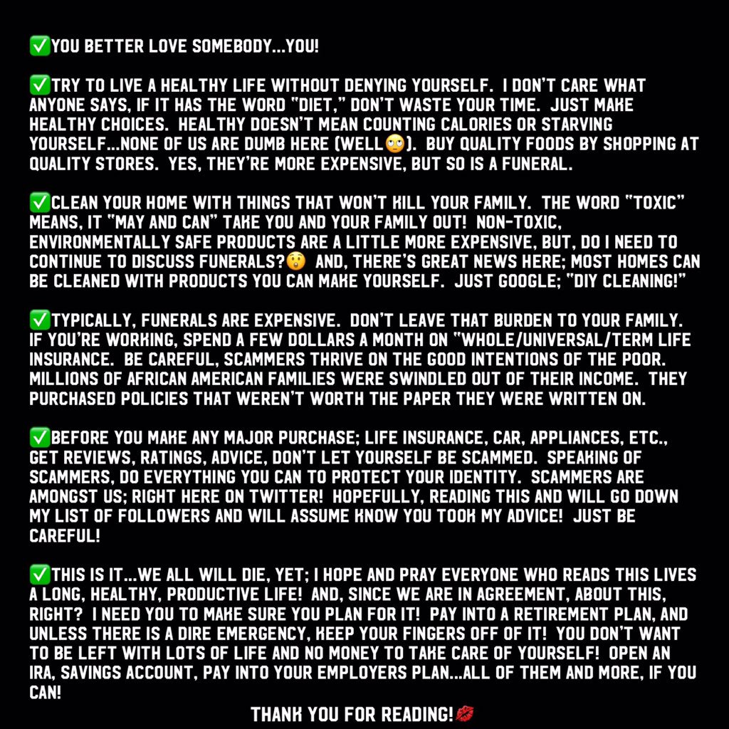 QueenMalarcher's tweet photo. Anyone who has followed me for any amount of time knows I let my vulnerabilities show one way or another!
Right? @Peace4TheValley @EntropyDeep @MR_JOE_FIXIT and many others! Here’s a #Sunday #LifeChecklist✅
#PleaseRead📌 #ThisMayHelpSomeone https://t.co/eJPSZV9zHJ
