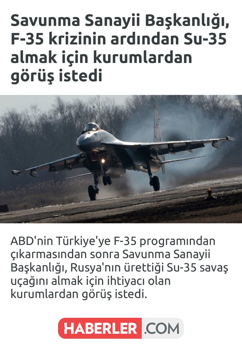 CoskunUnal1's tweet photo. F-35 programından çıkarılan Türkiye, Rus silah şirketi Rosoboronexport'tan gelen SU-35 teklifini değerlendirmeye aldı. MSB Hava Kuvvetlerinden görüş istedi. https://t.co/8AuupIqjio