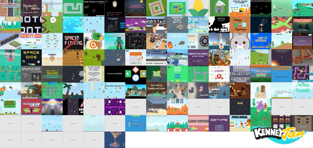 KenneyNL's tweet photo. Thanks everyone for making #KenneyJam 2019 the best yet, 135 entries - WOW! That's a lot of games I'm gonna play... You can play all of theme here: https://t.co/XsE1QCV4E2 #gamedev https://t.co/hva5ibsx73