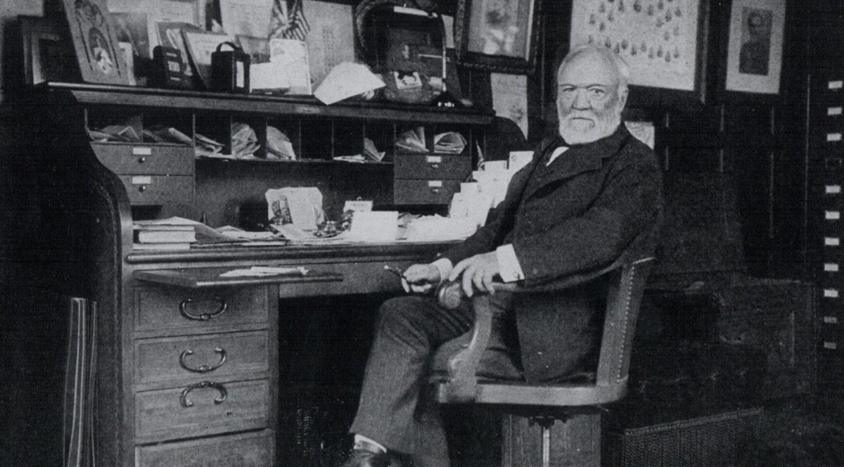CarnegieMellon's tweet photo. Today marks the 100-year anniversary of our founder's death. Andrew Carnegie's first job paid him $1.50 a week. In 1900, he donated $1M for a tech institute in Pittsburgh. His heart was in the work. And so is ours. #TartanProud #AndrewCarnegie https://t.co/joRSWDtW7v https://t.co/RlDiChDf8e